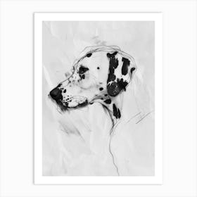 Dalmation Dog Charcoal Line 4 Art Print