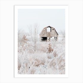 Snowy Abandoned Barn Art Print