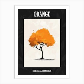 Orange Tree Pixel Illustration 2 Poster Art Print
