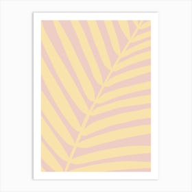 Pastel Yellow Tropical Palm Leaf Art Print