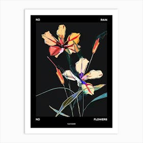 No Rain No Flowers Poster Flax Flower 3 Art Print