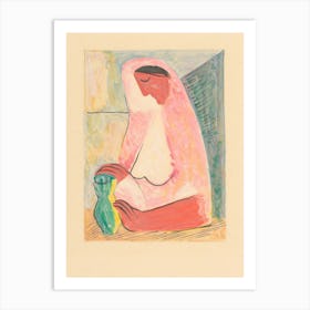 Woman With A Vase, Mikuláš Galanda Art Print