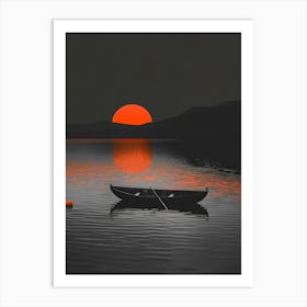 Sunset In A Canoe 1 Art Print