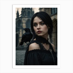 Portrait of a gothic girl 1 Art Print
