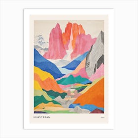 Huascaran Peru 1 Colourful Mountain Illustration Poster Art Print