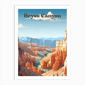 Bryce Canyon National Park Vintage Modern Travel Illustration Art Print