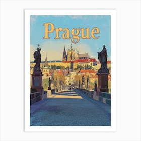 Aihrgdesign A Vintage Travel Poster Of Prague 3 Art Print