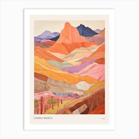 Cerro Merce Peru 4 Colourful Mountain Illustration Poster Art Print