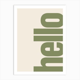 Hello Typography - Green Art Print