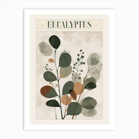 Eucalyptus Tree Minimal Japandi Illustration 4 Poster Art Print