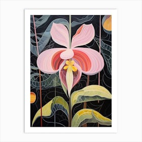 Orchid 3 Hilma Af Klint Inspired Flower Illustration Art Print