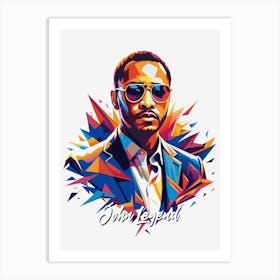 John Legend 03 Portrait Music Icon Style WPAP Pop Art Art Print