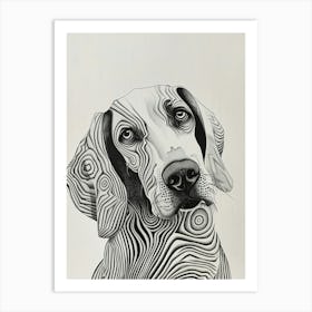 Black And Tan Line Sketch 2 Art Print