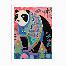 Maximalist Animal Painting Panda 3 Art Print