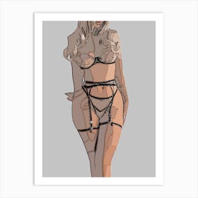 Abstract Geometric Sexy Girl (30) Art Print