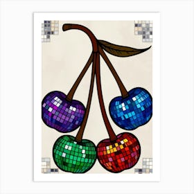 Cherry Mosaic Art Print