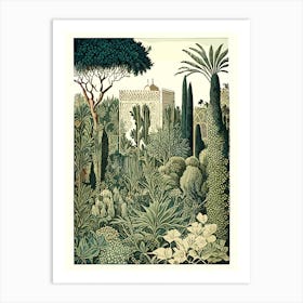 Generalife Gardens, Spain 1 Vintage Botanical Art Print