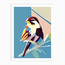 House Sparrow Pop Matisse Bird Art Print