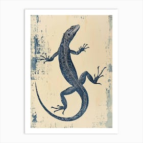 Minimalist Lizard Block Print 3 Art Print