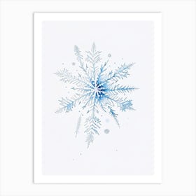 Ice, Snowflakes, Pencil Illustration 2 Art Print