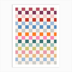 Colorful Checkerboard Art Print