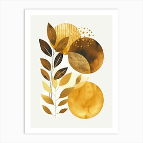 Golden Leaves 25 Art Print