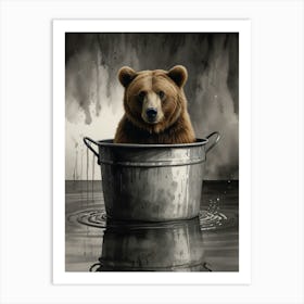 Bear In A Tub Art Print