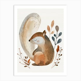 Charming Nursery Kids Animals Squirrel 8 Art Print