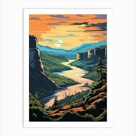 Columbia River Washington Retro Pop Art 14 Art Print