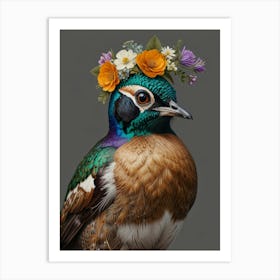 Bird With A Flower Crown 8 Art Print