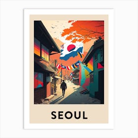 Seoul Rainbow Travel Poster Art Print