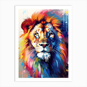 Lion Art Painting Abstract Art 4 Art Print