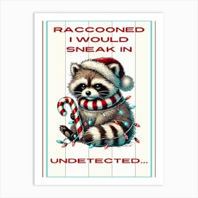 Christmas Lights Raccoon Art Print