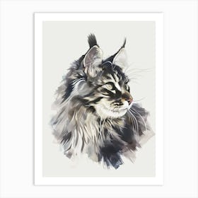 Watercolor Cat Portrait Art Print