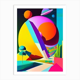 Satellite Orbit Abstract Modern Pop Space Art Print