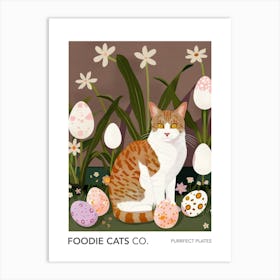 Foodie Cats Co Cat And Easter Eggs 1 Art Print