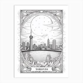 Toronto, Canada, Tarot Card Travel  Line Art 3 Art Print