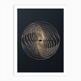 Abstract Geometric Gold Glyph on Dark Teal n.0274 Art Print