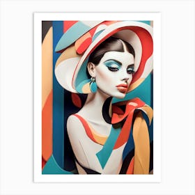 Fashion Girl Abstract art Print Art Print