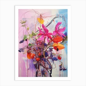 Abstract Flower Painting Fuchsia 1 Art Print