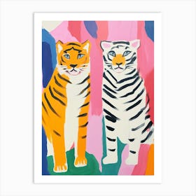 Colourful Kids Animal Art Siberian Tiger 3 Art Print