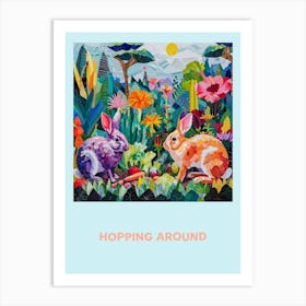 Hopping Around Bunnies In Vegetables Poster 2 Art Print