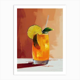 Orange Cocktail, Mid century 2 Art Print