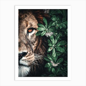 Lion In The Forest 1 Art Print