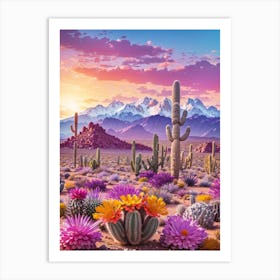 Cactus Desert  Print  Art Print