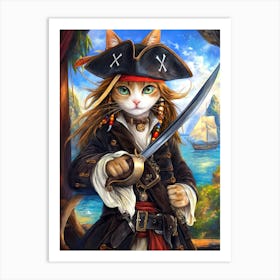 Pirate Cat 11 Art Print