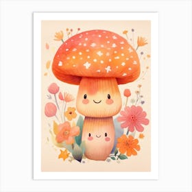 Cute Mushroom Nursery 5 Art Print