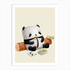 Panda in Lunch Break Art Print
