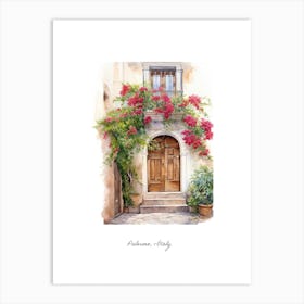 Palermo, Italy   Mediterranean Doors Watercolour Painting 4 Poster Art Print