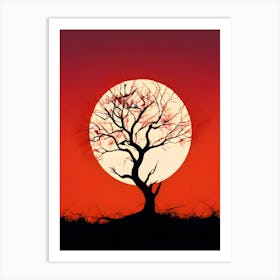 Lone Tree At Sunset 2 Art Print